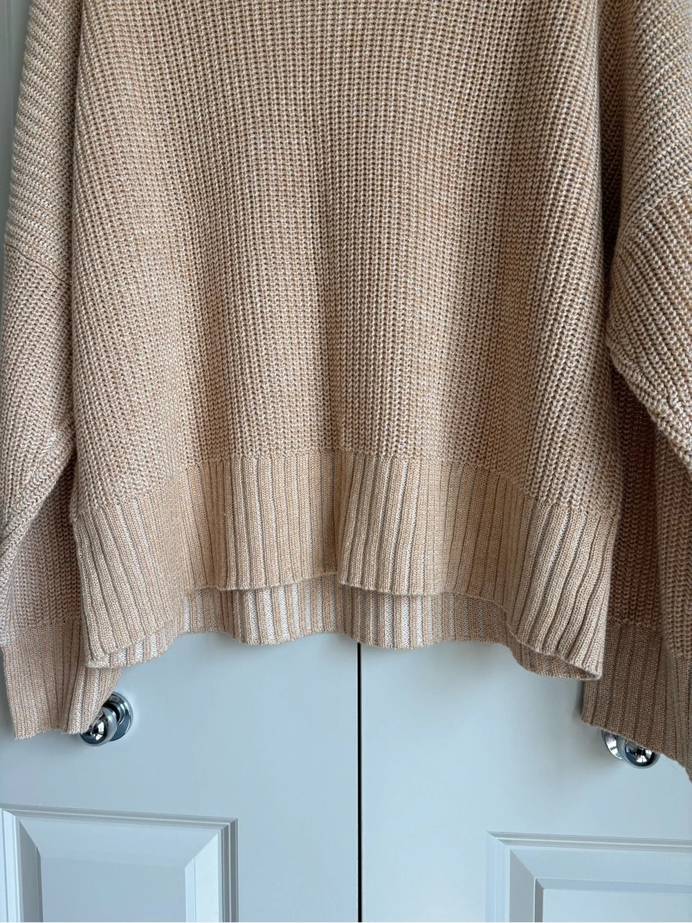 NWT J. Crew Ribbed Funnelneck Sweater in Linen-Cotton Blend Summer 2025 Size XL
